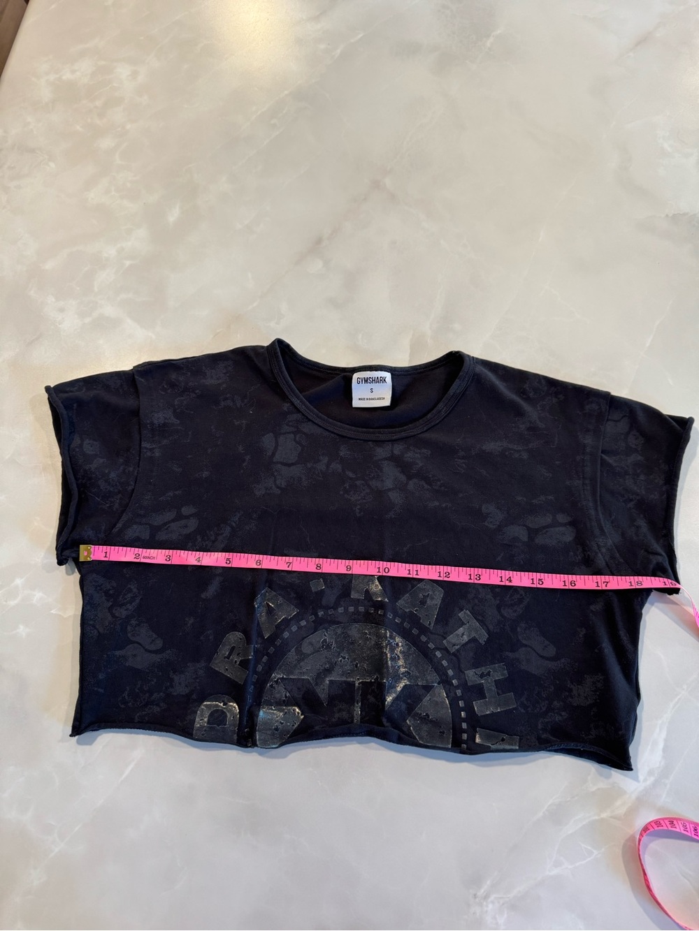 Gymshark Black Cropped Tee with Subtle Logo